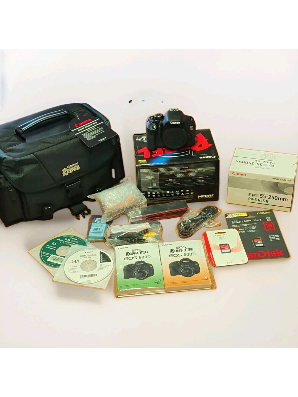 Canon EOS Rebel T3i 18MP 2-Lens DSLR Kit - Open Box MINT NEVER USED 0 Shutter